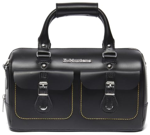 Dr. Martens Große Tasche mit Tragegriff oben, Schwarz Kiev + Schwarz Glatt, Large