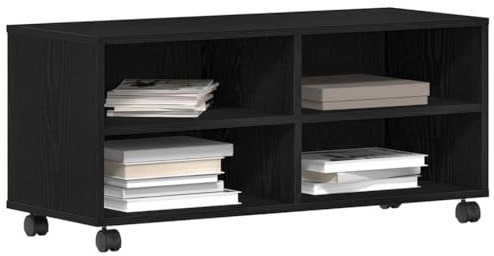 vidaXL TV Cabinet 90 x 35 x 40.5 cm Black Engineered wood | Loads of room for your essentials, A modern look that jazzes up any space, Perfect for living rooms and bedrooms