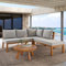 Gartenmöbel-Set, Balkonmöbel für 5-6 Personen, Terrassenmöbel inklusive abnehmbarem Ecksofa und rundem Couchtisch, Outdoor-Lounge möbel mit bequemen Kissen für Garten, Terrasse und Balkon (1)
