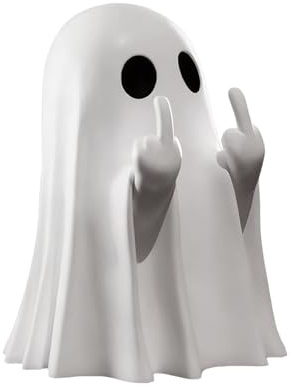 UZYXC Figura Fantasma con Gesto Dedo Medio - Adorno Halloween para Escritorio, Exterior o Interior - Diseño Divertido Espeluznante y Cute