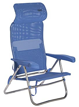 Silla playa aluminio, desmontable. (Multifibra) CABEZAL COMPACT, Blau