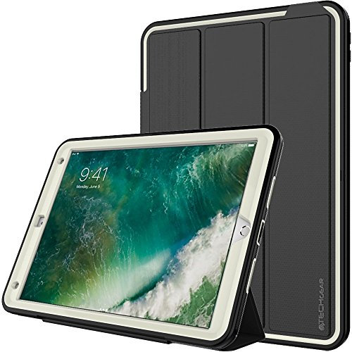TECHGEAR D-Fence Hülle für iPad Air 10,5 (2019) / iPad Pro 10,5 Zoll - Schlanker, schlagfester, robuster Schutzanzug Rüstung Defence Smart Fall, Kinder Schulen Builders Workman -Schwarz/Grau