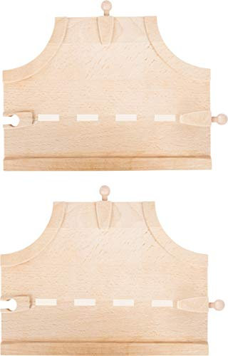 small foot 10810 World Straßen-Set natürlichem Holz, Zwei Kreuzungen, kompatibel mit Allen gängigen Holzeisenbahnen