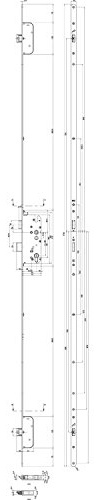 MFV-Schloss GU Secury Automatic ÖNORM,DM 55,Stulp 1750 x 20 x 2,5mm rund,silber