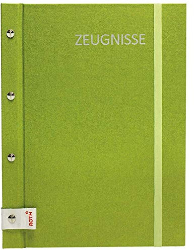 ROTH Zeugnismappe Metallium mit Buchschrauben - Green - mit 12 A4 Klarsichthüllen, erweiterbar