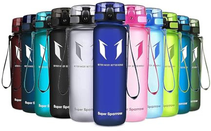 Super Sparrow Borraccia Sportiva & Bottiglia Bambini Senza Perdite - 750ml Bottiglia Acqua Plastica Riutilizzabile - Senza BPA