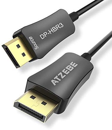 ATZEBE Câble DisplayPort vers DisplayPort - 10M, Câble DisplayPort Fibre Optique Supporte 8k@60Hz HDR, 4K@140Hz, Haute Vitesse 32Gbps, HDR10, HBR3, HDCP2.2