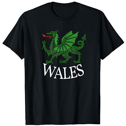 Rugby Welsh Green Red Dragon Flag of Wales T-Shirt