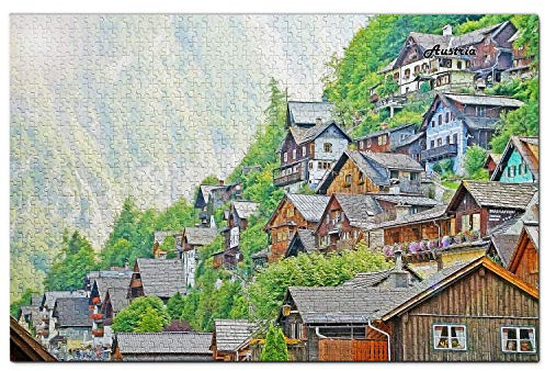 Österreich Puzzle 1000 Teile Holzpuzzle Erwachsene Spielgrafik Reise Souvenir Holz