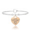 SAGA GIOIELLI® BRACCIALE RIGIDO DONNA FRASI PENSIERI PAROLE EMOZIONALE INCISIONE ACCIAIO CUORE ROSE' (La vita è un brivido che vola via...)
