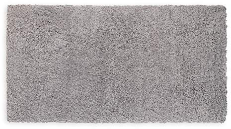 WohnDirect Premium Hochflor Badezimmerteppich Grau • Rutschfester & Extra Flauschiger Badvorleger • Badteppich, Badematte 80 x 150 cm