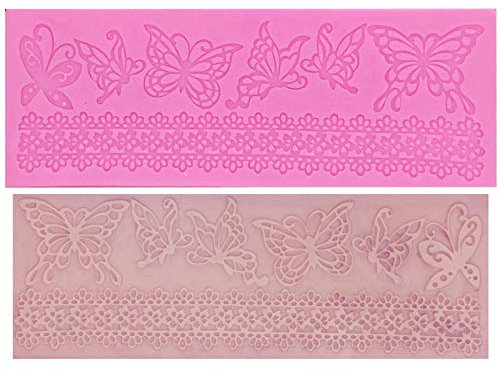 DUBENS Hohl Schmetterling Blume Spitze Form Kuchen Grenze Dekoration Werkzeuge Fondant Kuchen 3D Mold Food Grade Silikon Matte Form