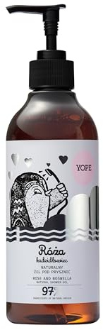 YOPE Duschgel Rose und Weihrauch, Regenerierendes Duschbad Vegan, 400 ml | Feuchtigkeitsspendende Körperpflege, pH-Neutrale Formel, 97 % Natürliche Inhaltsstoffe, Beruhigende, Straffende Pflege