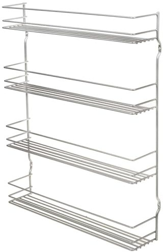 SIDCO Gewürzregal 4 Fach Metall Küchenregal Ablage Gewürzständer Gewürzboard Etagen Regal