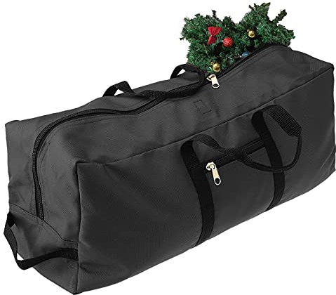 Flueyer Borsa portaoggetti per albero di Natale, adatta fino a 7 metri. Alberi smontati in tessuto Oxford 600D, resistente, contenitore per Natale con cerniera e maniglie per le vacanze, 60 x 20 x 25