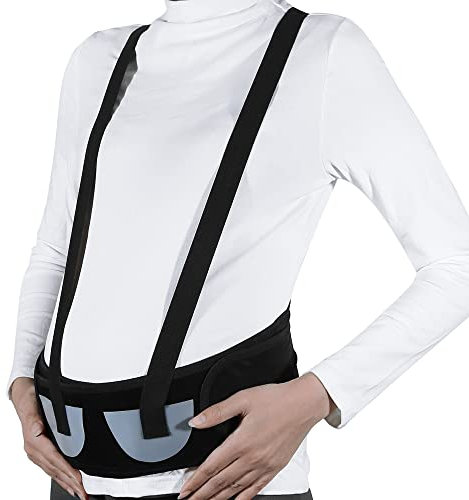 VOCOSTE Maternité Ceinture, Ventre Soutien Dos Soutien Ventre Bande, Grossesse Ventre Soutien Bande avec Épaule Sangle Noir