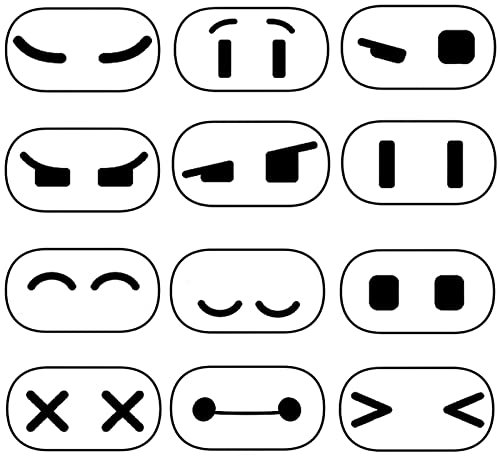 VR Stickers 12 Pcs, Headset Sticker, Baymax for Oculus Quest 2, Decals Sticker Skin MetaQuest Headset, PC Gaming Virtual Reality Protective Accessory 2, Black