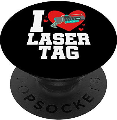 Ich liebe Lasertag Lasertag Player Lasergame Phaser Retro Zed PopSockets mit austauschbarem PopGrip