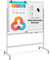 GIANTEX Mobiles Whiteboard mit Ständer, 120 x 90 cm Doppelseitige Magnettafel 160/180 cm höhenverstellbar & 360° drehbar, Magnetisch mit Stiftablage, für Schule, Zuhause & Büro (Weiß)