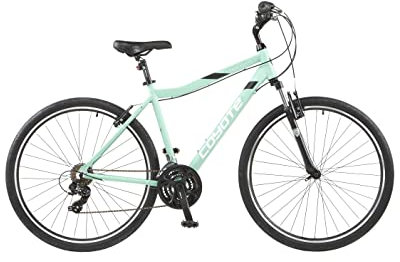 Coyote URBAN Women's Front Suspension Hybrid Bike With 700C Wheels 20-Inch Frame, 18-Speed Shimano Gearing & Shimano EZ Fire Shifters,V-Brake, Mint Green