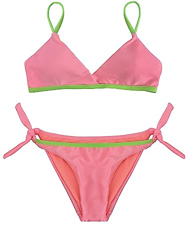 JOPHY & CO. Maillot de Bain pour Filles et Filles Deux pièces Bikini Set Beachwear Entiers réglable cod.5300, 9236 Rose, 8 Ans