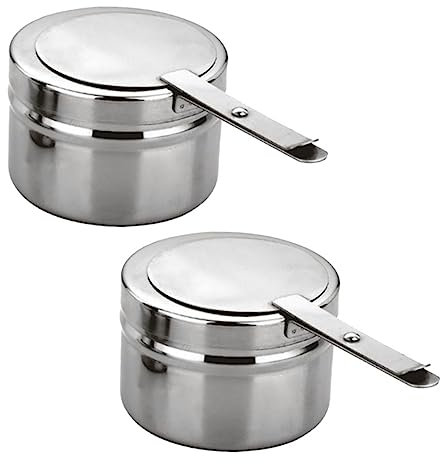 BESTonZON 2stücke Edelstahl Brennstoffbehälter Mit Deckel Für Chafing Dish Zum Warmhalten Von Speisen Bei Buffets Und Grillpartys