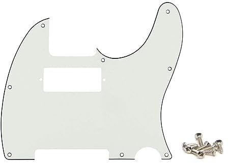 SHENGSUI Ivory 3Ply 8 Hole Tele Mini Humbucker Pickguard with Screws Fit USA/Mexican Fender Telecaster Humbucker Pickguard Replacement