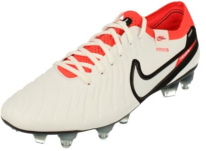 NIKE Legend 10 Elite SG-Pro AC Mens Football Boots DV4329 Soccer Cleats (UK 8.5 US 9.5 EU 43, White Black Bright Crimson 100)