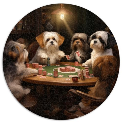 Dogs playing poker Jigsaw Puzzle Adult 1000 piece jigsaw puzzles for adults Premium Cardboard Precise Interlocking for Teenagers Gifts Enjoy Games For Adults 67.5x67.5cm