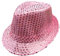 Geagodelia Damen Glitzer Hut Pailletten Mütze Kopfbedeckung für Party Disco Halloween Karneval Kostüm Fasching Accessoires Faschingshut Kostümzubehör Einheitsgröße (Pink)