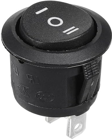 CABLEPELADO Interruptor basculante redondo de 3 vias ON/OFF/ON Negro 6 A