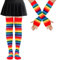 Mayoii Rainbow Thigh High Socks Fingerless Gloves Set, LGBT Over Knee High Socks for Women Girls, Striped Thigh High Stockings Pride Accessories