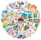 Tenare 50 Stück Aufkleber Frankreich Sticker Paris Aufkleber Paris Wasserfeste Urlaubsaufkleber Paris Reiseaufkleber für Wasserflasche Laptop Gepäck Scrapbooking Zeitschriftenkoffer Gitarre (France)