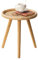 HuiDao Runder Rattan-Beistelltisch, Boho-Kreis, Couchtisch, Beistelltisch für Wohnzimmer, kleiner Mid-Century-Akzenttisch für Schlafzimmer, Balkon