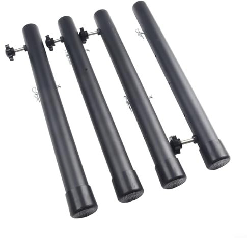 Besttoolifes Tischbeinverlängerungen, 4 Stück, höhenverstellbar, zusammenklappbar, für gebogene gerade Beine, Stahlkonstruktion, rutschfeste Gummifüße, heben Möbel, Schreibtische, Küchentische,
