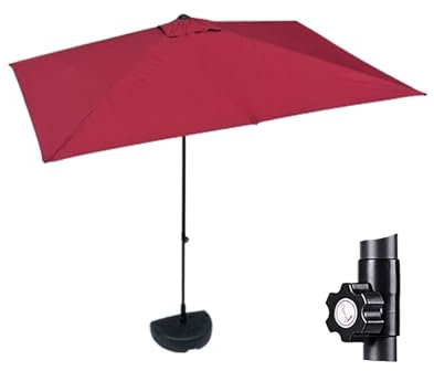 Grande ombrellone da giardino da 250 cm, per esterni, patio, spiaggia, piscina, antivento, protezione dai raggi UV, con manovella e funzione di inclinazione