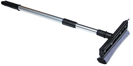 HAWILLOSCH Escobilla para Limpiar Ventanas Rasqueta Limpiacristales Telescópica Doble Cara