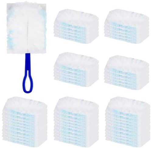 Staubmagnet Staubwedel, 50 Stück Mikrofaser Staubwischer, Staubwedel Nachfüllpackungen Set, Staubwischer Nachfüllung Tücher Mit 1 Griff, Magnet Staubreinigungsbürste, Zum Reinigen Staub