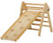 AIYAPLAY Triangle d'escalade, 3 en 1 Toboggan en Bois pour Grimper et Glisser, Aire de Jeux, pour Enfants 18-48 Mois, Charge Max. 50 kg, Bois Naturel