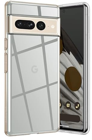 for Google Pixel 7 Pro Case Clear [Anti-Yellowing] Anti-Scratch Transparent TPU [Military Grade Drop Protection] Shockproof Phone Cover - Crystal Clear