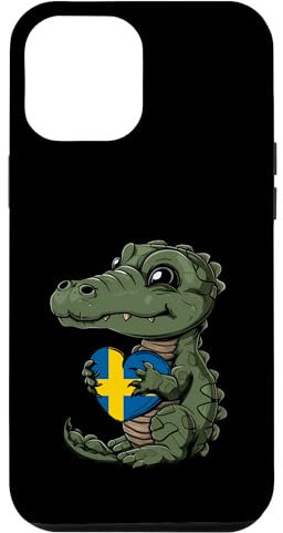 Süsses Krokodilherz mit schwedischer Flagge Swedish Pride Hülle für iPhone 12 Pro Max