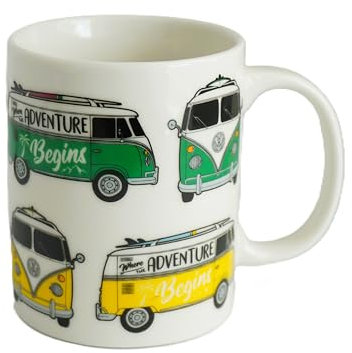 Camper Van Adventure Porcelain Tea & Coffee Mug & Coaster Set in Display Box | Gift for Camper Enthusiasts