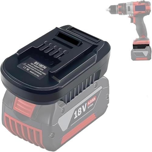 BS18EIN Adaptateur de batterie pour Bosch Professional 18 V Système BAT609 BAT612 pour outils électriques Einhell 18 V (pas de batterie)