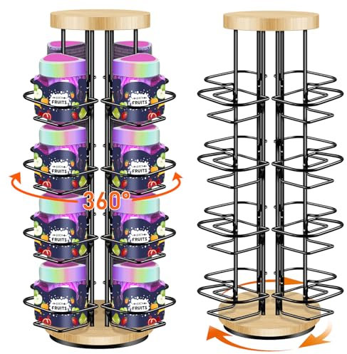 Dilobio Pod Holder for Ninja Thirsti Pods, 360° 16-Flavor Storage Holder Compatible with Ninja Thirsty Drink System, 4-Tier Thirsti Flavor Water Drops Organizer (Pack of 1)