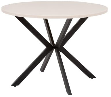 PATIO Gartentisch rund 100 cm Lukka Outdoor Kaffeetisch Metall Beine Stein & Polyesterharz Tischplatte matt