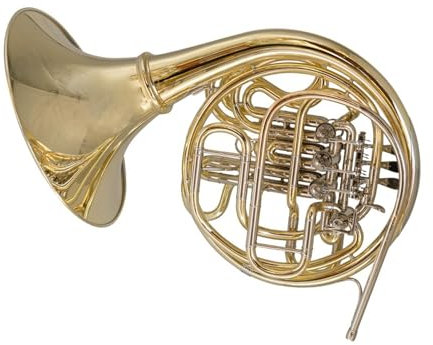 FGRTYUX Professionelles Waldhorn Professionelles Waldhorn mit 4 Klappen und zweireihigem Instrument