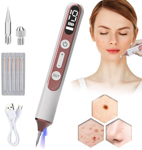 LáPiz De Plasma LáSer De 19 Niveles Para Rostro Y Cuerpo, Removedor De Verrugas, Pecas, Lunares Y Verrugas, Con Aguja Reemplazable, Seguro E Indoloro, Sin DañAr La Piel.