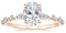 Sterling Silber Ring Ring Oval Cut Cubic Zirkonia Verlobungsringe Solitaire Halo Versprechen Ring für Frauen Größe 3-13