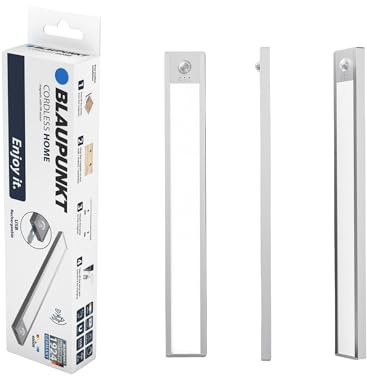BLAUPUNKT, Rechargeable Battery LED Light Bar, Magnetic, Motion Sensor, Under Cabinet, 2 Modes, Warm White, Lamp for Bedroom, Living Room, Wardrobe, Drawer, Mirror, Kitchen, Staircase Lighting