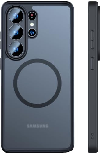 Premium Hülle für Samsung Galaxy S26 Ultra Kompatibel mit MagSafe – Robust, stoßfest & stilvoll! Airbag-Technologie für Schutz auf Militärniveau. Kratzfest und griffig (Schwarz, Samsung S26 Ultra)